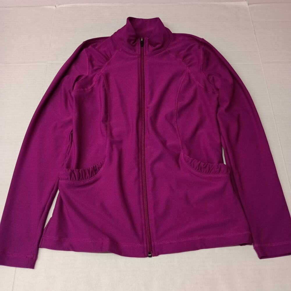 Xersion Purple Slim Fit Full‎ Zip Track Jacket Pockets Size S